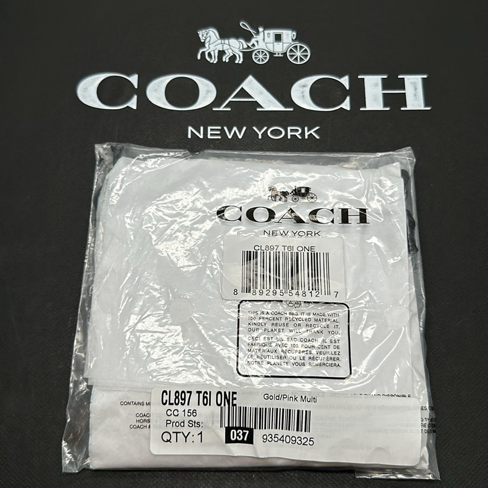 NWT Coach Rexy Coin Beaded Choker Necklace Gem Stone Charm Adjustable Dinosaur - Picture 4 of 10